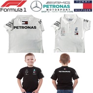 Kid’s POLO Shirt Children Sport F1 Petronas Amg Mercedes Banz  Short Sleeve Collar Boy Girl Kids Baju T-shirt Sukan Kosong Kolar Budak sale