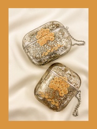 Vỏ Bảo Vệ AirPods 4 Màu Vàng Lấp Lánh Phong Cách Mới Năm 2024 Vỏ Cứng TPU Cho AirPods pro 2 AirPods