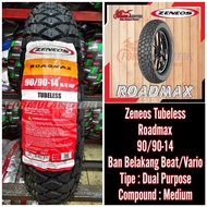 Ban Tubeless Zeneos Roadmax 90/90-14 - Ban Belakang Beat, Vario Ring