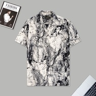Áo sơ mi nam Cuban shirt TUTO5 Menswear SMN02 - sơ mi ngắn tay nam vải lụa hàn họa tiết form regular