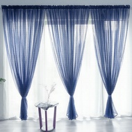 Modern White Sheer Kitchen Curtain 100x270cm - Rustic Valances & Tiers  Langsir Jarang Putih Moden D