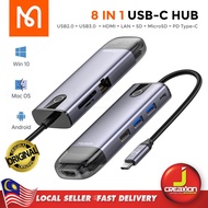 MCDODO HU-7730 8 IN 1 USB-C Hub Splitter USB 2.0  3.0 + HDMI + LAN + MicroSD + SD Card Reader + PD Type-C