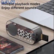 Digital Alarm Clock Bluetooth 5.0 Speaker LED Display Mirror Desk Alarm Clock with FM Radio TF Card Play Digital Alarm Clock Dorm Mirror Electronic Clocks GUFUZI