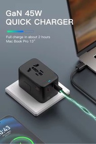 最新 3 PD Type C 連接埠搭配 1 USB A 連接埠手機充電器最大 45W 通用多功能轉接器充電器  sasckp Latest 3 PD Type C Ports with 1 USB 