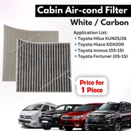 Toyota Hilux KUN25, 26 Innova Hiace Vigo Curve Cabin Aircon Filter White/Carbon Aircond Filter (014520-2650/87139-0K070)