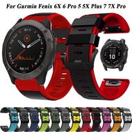 26mm 22mm Silicone Watch Band Strap For Garmin Fenix 6 6X Pro 5 5XPlus 7 7X 3HR Epix Gen 2 Easyfit W