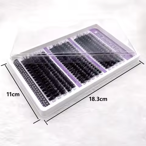 HBZGTLAD 60D/80D/100DMix 8D Fluffy Individual Lashes Clusters Extensions False Eyelash DIY at Home C