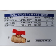 BALL VALVE T SAILING 1/2" 3/4" 1" STOP VALVE 1/2 3/4 1 INCH