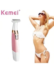 可充電電動便攜式女士剃刀脫毛器刮鬍刀kemei Km-1900女性身體除毛女性修剪器