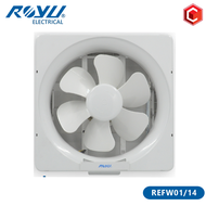 14" inches Exhaust Fan Wall Mounted 9.5" Fan Blade Rust Proof Back Louver Cover 230V AC - 60hz ROYU FAN TYPE REFW01/14
