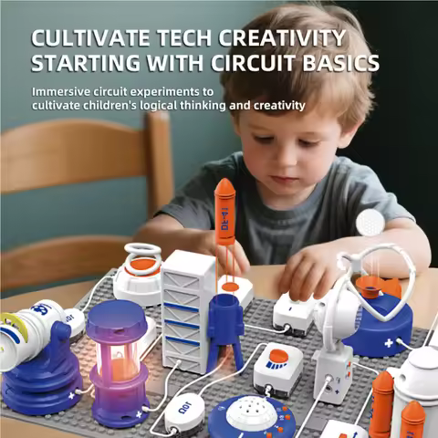 Cross border AI Voice Learning Electronic Building Blocks Puzzle Children's Toys DIY Scientific Phys
