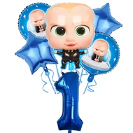 Boss Baby Theme Party Decorations Set Blue Foil Number Balloon Baby Shower Party Supplies Boss Ballo
