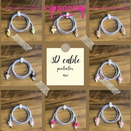 4in1 3D & Printed Charger Cable Protector / Cable Case | 3D, Bow, Printed Cable Protector For IPhone
