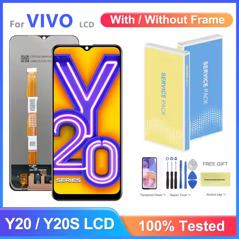 6.51" NEW For Vivo Y20 / Y20i /Y20S LCD With Frame Display Touch Screen Digiziter Assembly For vivo 