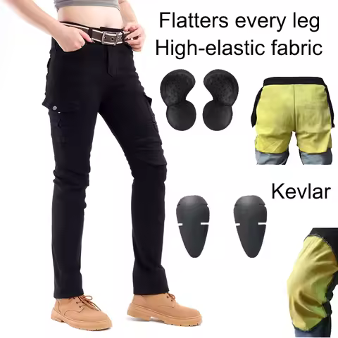 Aramid Motorcycle Pants Women Spring Autumn Protective Riding Jeans Kevlar Motocross Abrasion Resist