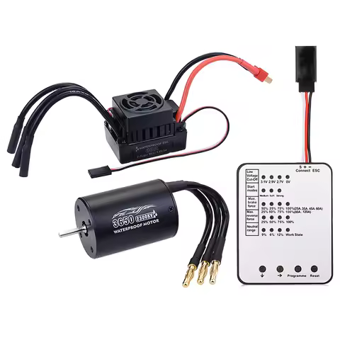 New Waterproof 3650 2300KV 3100KV 3900KV Brushless Motor 60A ESC for Tamiya Traxxas Slash Bandit Red