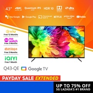 PRISM+ Q43-QE Quantum Edition 4K Google TV  43 inch Quantum Colors