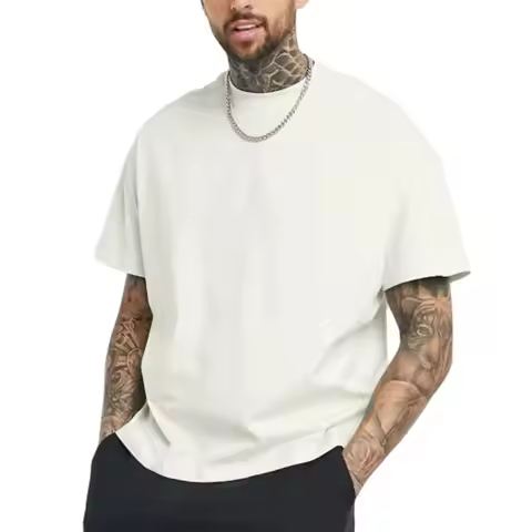 230Gsm Summer New 100% Cotton White Solid T Shirt Men Oversized Causal O-neck Basic T-shirt Male Hig