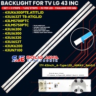 LG 43 INC LED TV BACKLIGHT 43UN7100 43UJ632 43UJ652 43UJ6200 43UJ6300 43UJ6320 43UK6200 43UK6300 43U