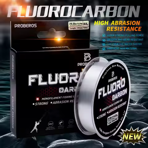 PROBEROS 100M Fluorocarbon Coating Fishing Line 2.2LB-29.3LB Carbon Fiber Monofilament Leader Line C
