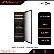 Tuscani Freestanding Wine Cooler Dual zone BELLONA166 ( 2 ZONE )  416L 151 Bottle BELLONA110-2ZONE P