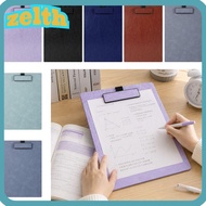 ZELTH 1Pc Writing Board, with Pen Slot Hard A4 Clipboard, Portable PU Leather Paper Clip Board Confe