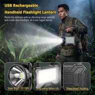 Boleh Sorot Memancing Mendaki Mudah Alih Lampu Suluh Cas 2000mAh Cas USB Type-C Solar