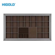 HIGOLD A Series Charm Storage Box Gray aluminum Frame with gray leather Full extension slider with s