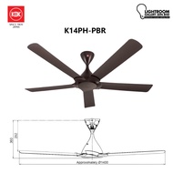 K14RH / K14PH GREY/ PBR 56" 5 BLADES METAL 5 SPEED DC CEILING FAN