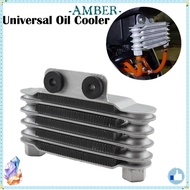 AMBER Original Oil Cooler, 65ml Aluminum Universal Oil Cooler, Durable 5 Row Motorcycle Engine Radia
