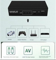 Composite AV RCA Switch Splitter 4 in 2 Out Analog Video C- RCA AV Splitter Switch 4X2 with Remote C