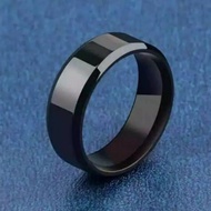 [promo] cincin titanium hitam polos kualitas super cincin pria cincin - hitam 19