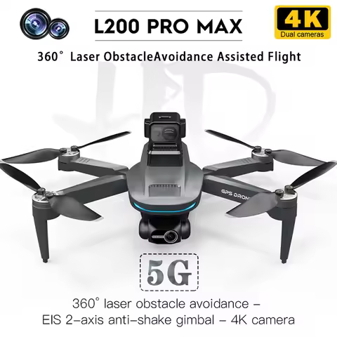 L200 PRO MAX Drone with 4K HD Dual Camera 2-axis Drone 360° Laser Obstacle Avoidance Brushless GPS 5