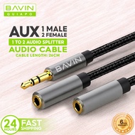 Bavin AUX20 Audio Splitter 3.5mm AUX Cable Plug to Audio and Microphone Jack Audio Cable Converter