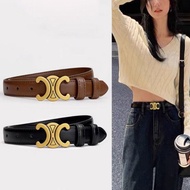 ID888 PU Leather Belt Curved Shape Korean Fashion Plain Color Match Every Look