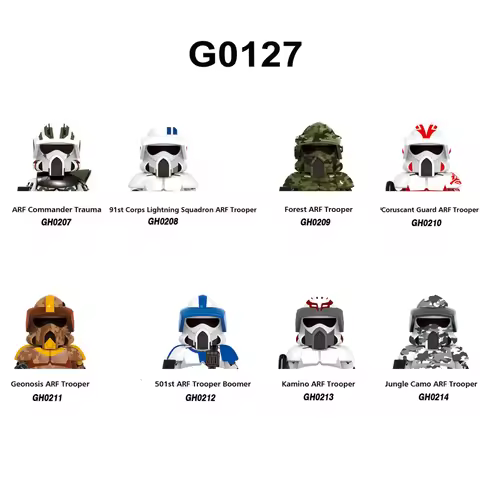 G0127 Building Blocks 8 pcs/set Geonosis ARF Trooper Figures Forest ARF Trooper Brick ARF commander