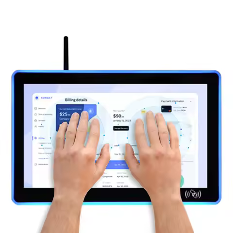 custom NFC/RFID/HID booking system industrial touch screen panel PC 1920x1080 Linux Android meeting