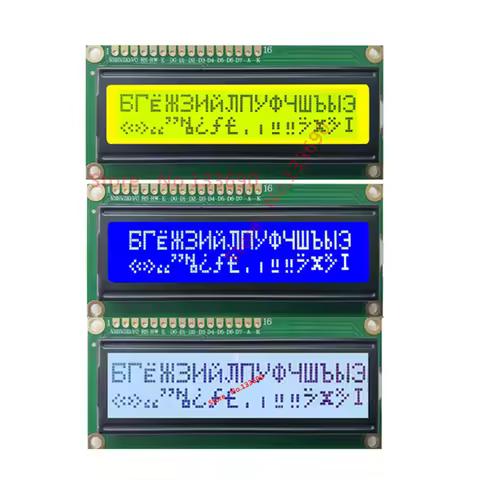3.3V/5V Russian Cyrillic English Font Screen Character LCD LCM 1602 16X2 162 Gray Blue Yellow Displa