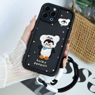 HP New Embroidery Texture Penguin Casing Infinix Hot 50 Pro Plus Smart 9 8 Hot 50I 40I Rs4 Itel P55 