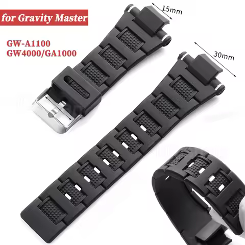 Resin Watch Strap for G-Shock 15mm*30mm Watch Band for Gravity Master Series GW-A1100 ‌GW-4000 ‌GA-1