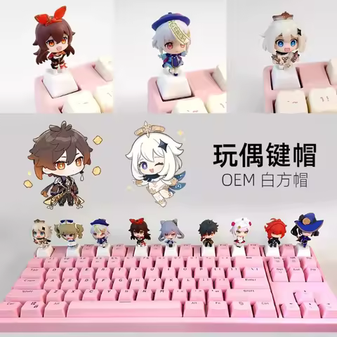 Genshin Impact 3D Artisan Keycaps Custom DIY Anime Amber Keqing Keycaps For Mechanical Keyboard Uniq