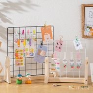 Ring Desktop Display Rack Works Wooden Wire Rack Grid Solid Wood Grid Kindergarten Creation Rack Bas