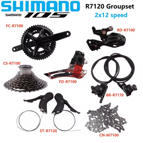 Shimano R7120 2x12S Mechanical Groupset Hydraulic Disc Brake ST-R7120 BR-R7170 FC-R7100 CN-M7100 R71