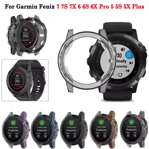 TPU Protector Case Silicone Cover For Garmin Fenix 7 7S 7X 6 6S 6X Pro Sapphire 5 5S 5X Plus Bezel R