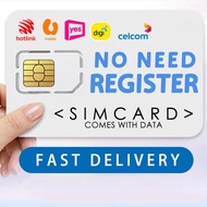 MAXIS / DIGI / UMOBILE / YES / CELCOM SIM CARD WITH DATA // TAK PAYAH REGISTER