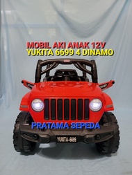 Mobil Aki Anak Jumbo Mainan Anak-Anak Jeep Off Road 12V 4 Gearbox Musik Bluetooth Murah