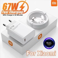 Original Xiaomi 67W Turbo Charger Fast Charging Adapter USB Type-C Cable Quick Charging For Mi 9 10  Pro11 Ultra Mix Fold Poco X3 GT X4 Pro 5G Redmi Note 9 10 11 Pro K30 30S K40 Pro K50 Black Shark 4