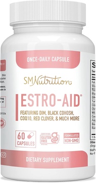 SMNutrition Estrogen Supplement for Women | Estrogen Cream Alternative for Hormone Balance and Menopause Weight Loss, PMS, Hot Flash &amp; Night Sweat Relief | DIM, Black Cohosh, &amp; CoQ10 Pills | 60 Caps, Estro Aid