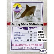 025 x 51MM ( 2"Inci ) x 60MD ( 10 Kaki ) x 91.4MTR Mata Melintang Fishing Net Jaring Tangsi Jaring P