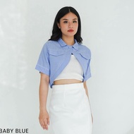 KEMEJA CODE O59G Bolero Short Sleeve Denim Look Syala Women's Top Shirt